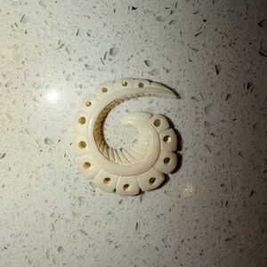 Elegant Cream Spiral 🌀 bone pendant